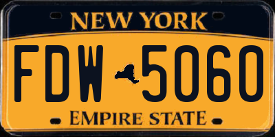NY license plate FDW5060