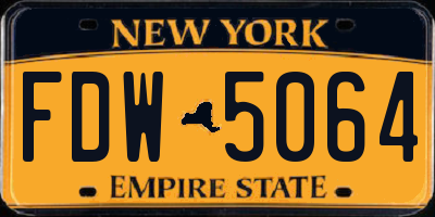 NY license plate FDW5064