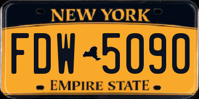 NY license plate FDW5090