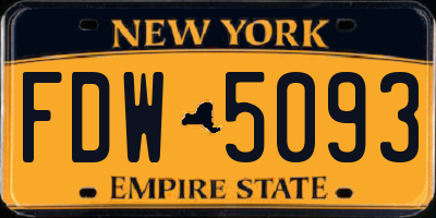 NY license plate FDW5093
