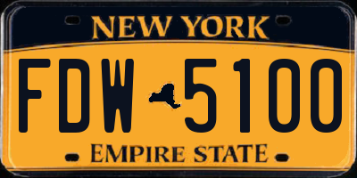 NY license plate FDW5100