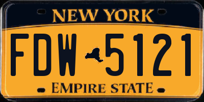 NY license plate FDW5121