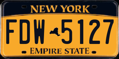 NY license plate FDW5127