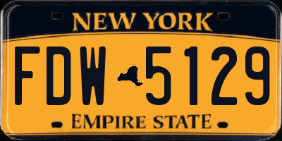 NY license plate FDW5129