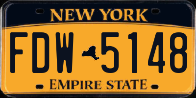 NY license plate FDW5148
