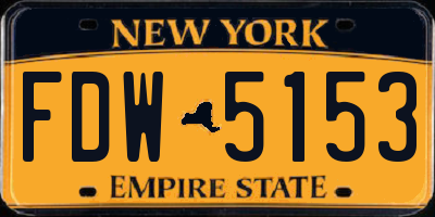NY license plate FDW5153
