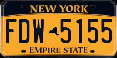 NY license plate FDW5155