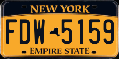 NY license plate FDW5159