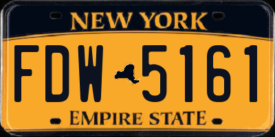 NY license plate FDW5161