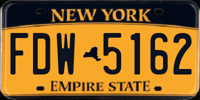 NY license plate FDW5162