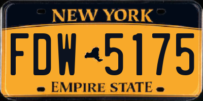 NY license plate FDW5175
