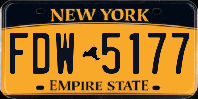NY license plate FDW5177