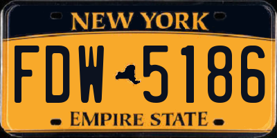 NY license plate FDW5186