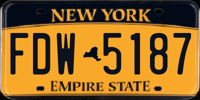 NY license plate FDW5187