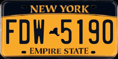 NY license plate FDW5190