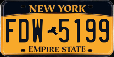 NY license plate FDW5199