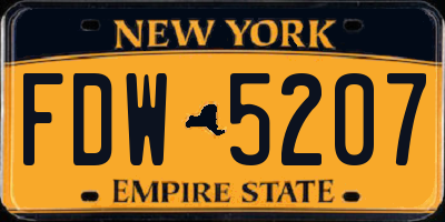 NY license plate FDW5207