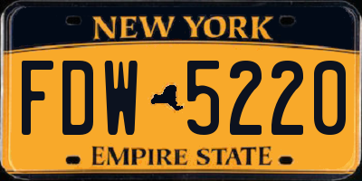 NY license plate FDW5220
