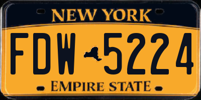 NY license plate FDW5224