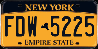 NY license plate FDW5225
