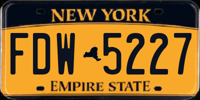 NY license plate FDW5227