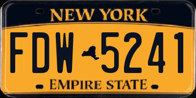 NY license plate FDW5241