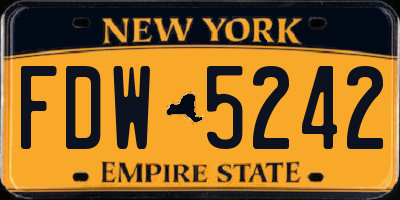 NY license plate FDW5242