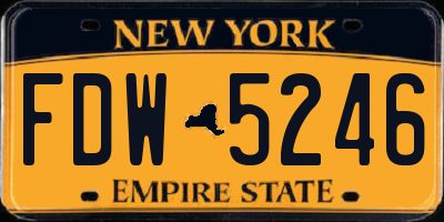 NY license plate FDW5246