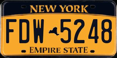 NY license plate FDW5248