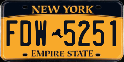 NY license plate FDW5251