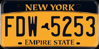 NY license plate FDW5253