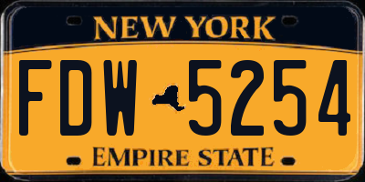 NY license plate FDW5254