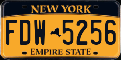 NY license plate FDW5256