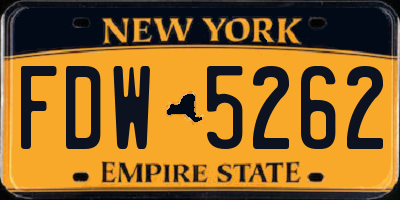 NY license plate FDW5262