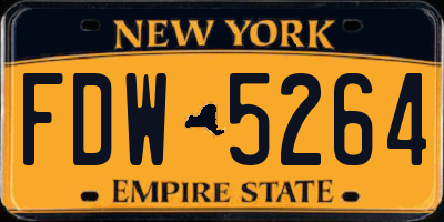 NY license plate FDW5264
