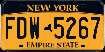 NY license plate FDW5267