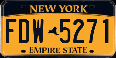 NY license plate FDW5271