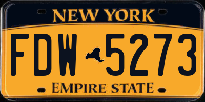NY license plate FDW5273