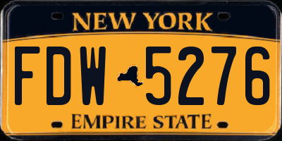 NY license plate FDW5276
