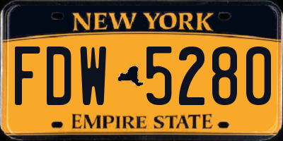 NY license plate FDW5280