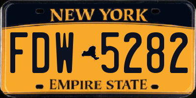 NY license plate FDW5282