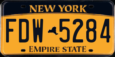 NY license plate FDW5284