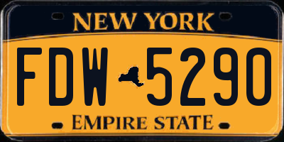 NY license plate FDW5290