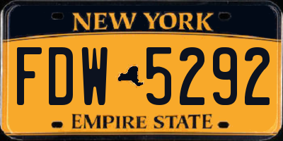 NY license plate FDW5292
