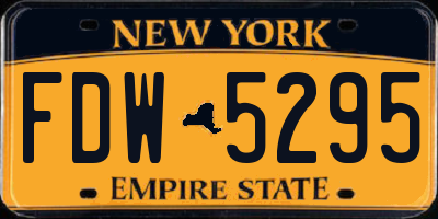 NY license plate FDW5295
