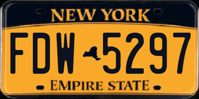 NY license plate FDW5297