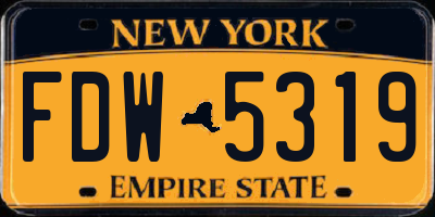 NY license plate FDW5319