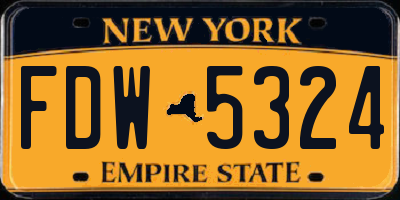 NY license plate FDW5324
