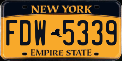 NY license plate FDW5339