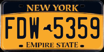 NY license plate FDW5359